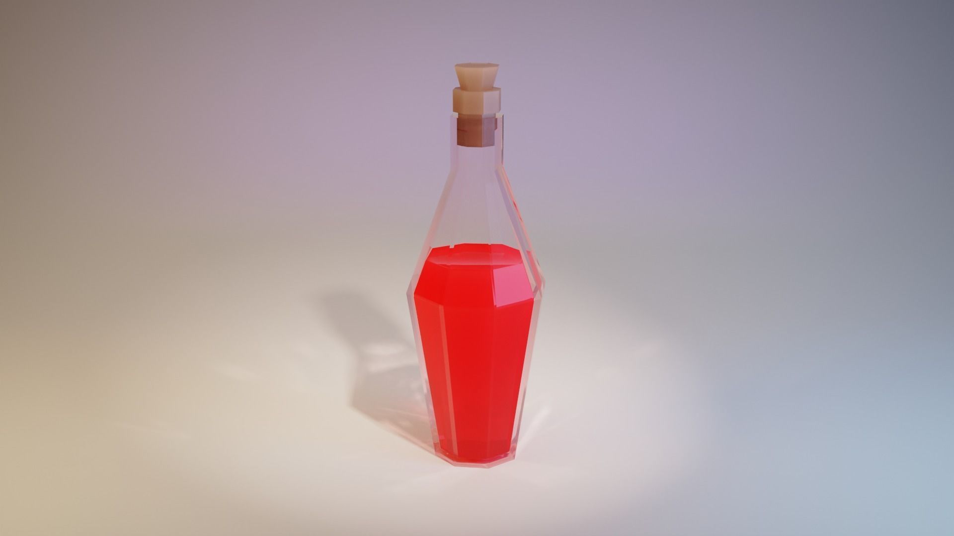 Lowpoly potion with liquid Low-poly 3D model_2