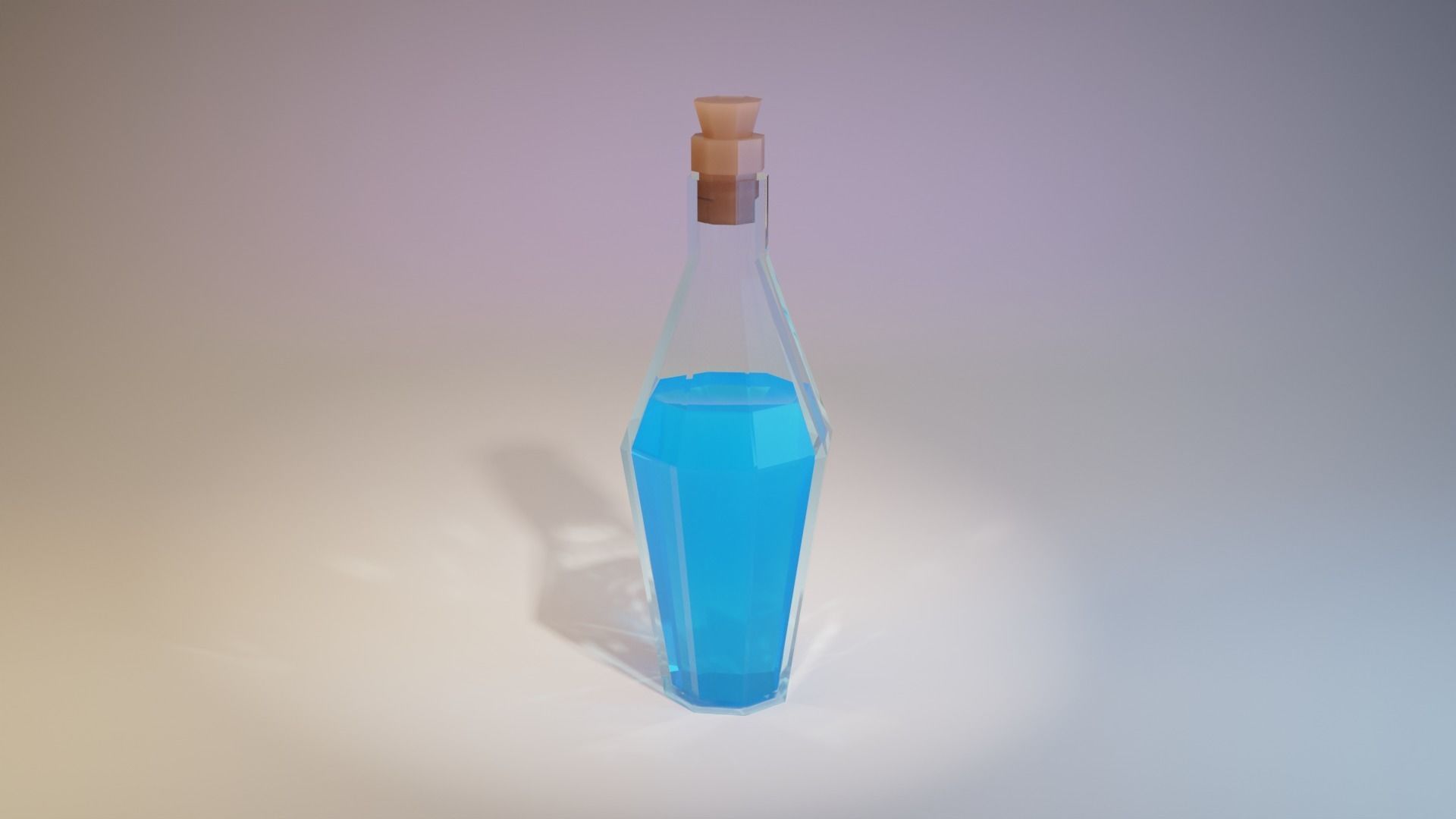 Lowpoly potion with liquid Low-poly 3D model_1