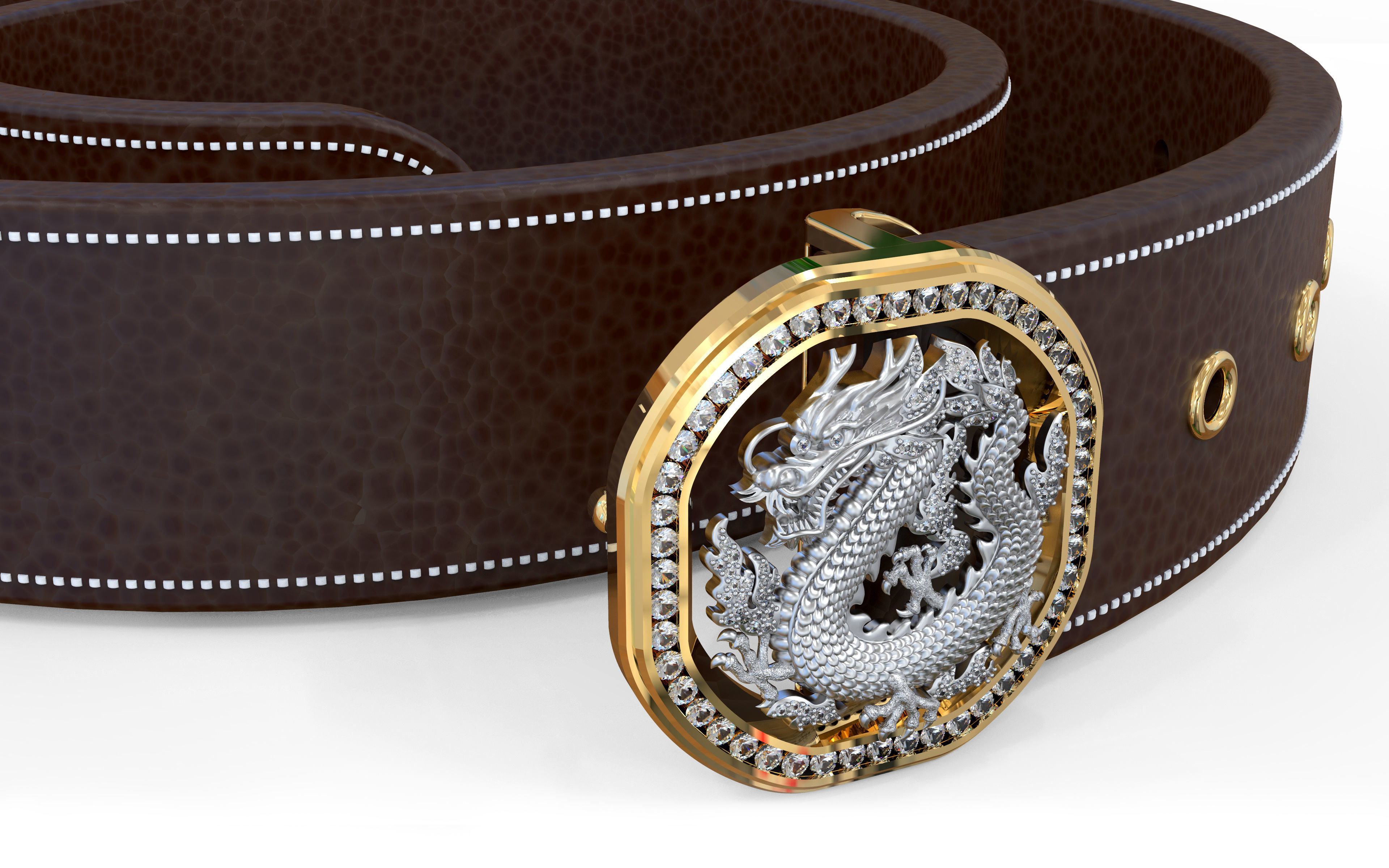 Belt 01 - dragon belt 3D print model_2