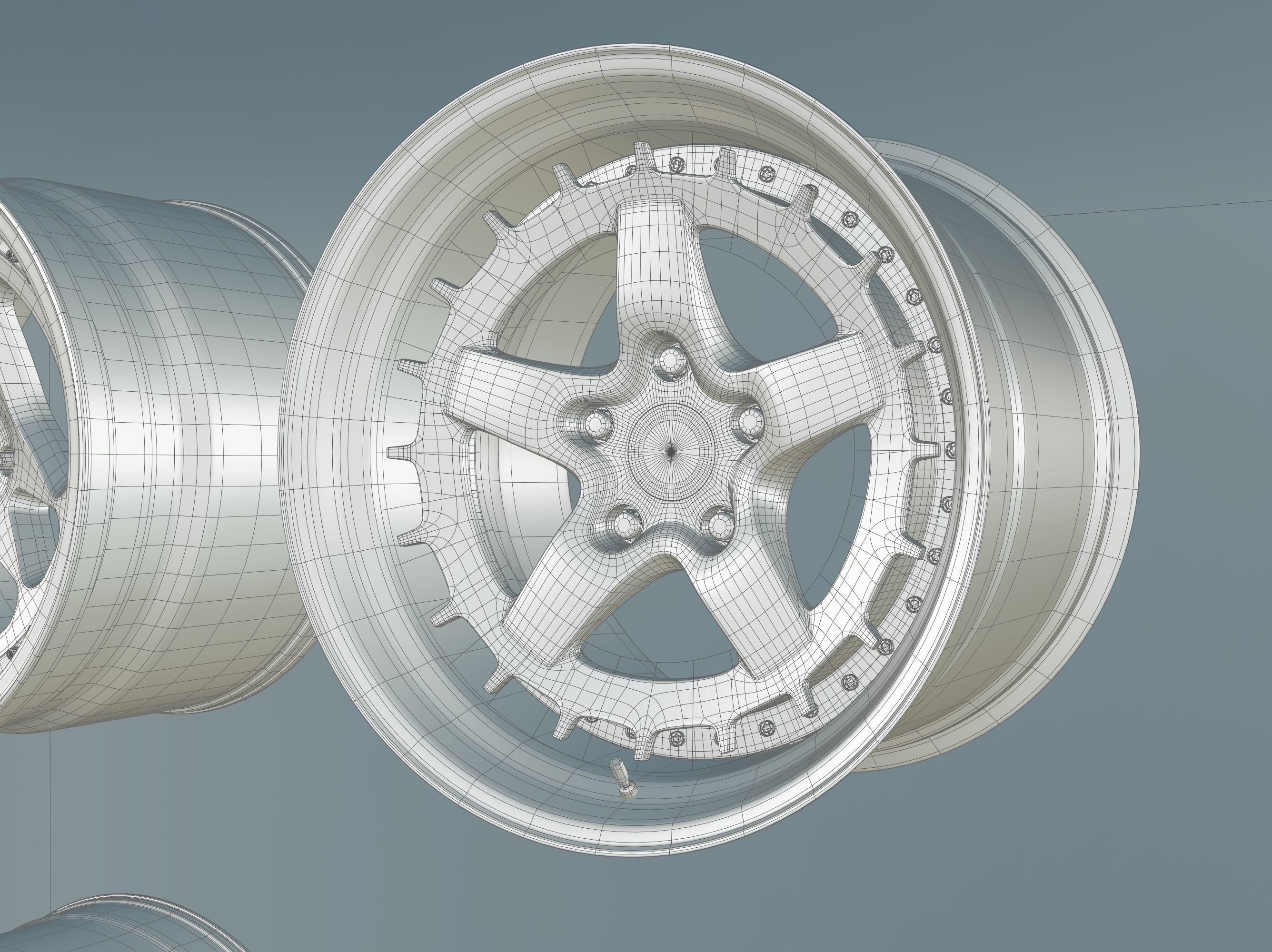 Rotiform  6 rims pack High and Low poly Low-poly 3D model_7