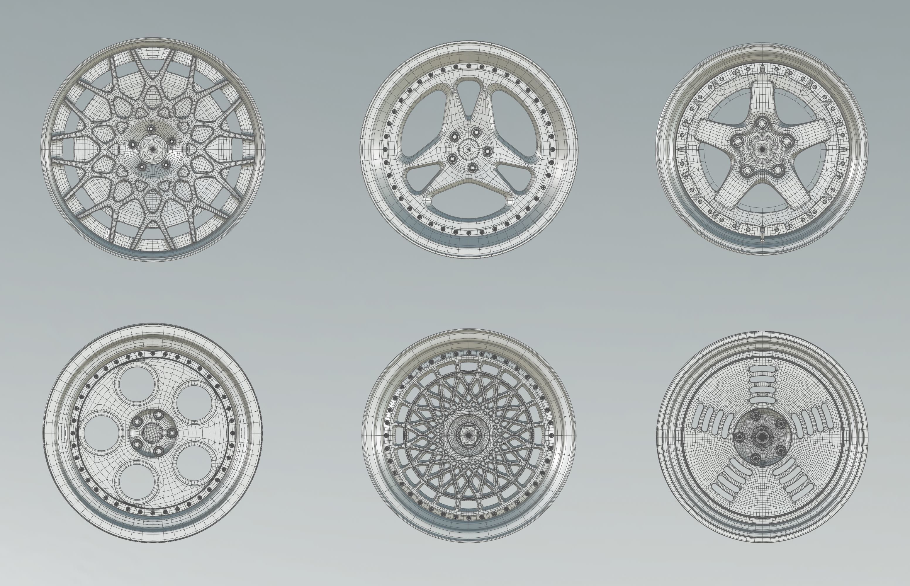Rotiform  6 rims pack High and Low poly Low-poly 3D model_13