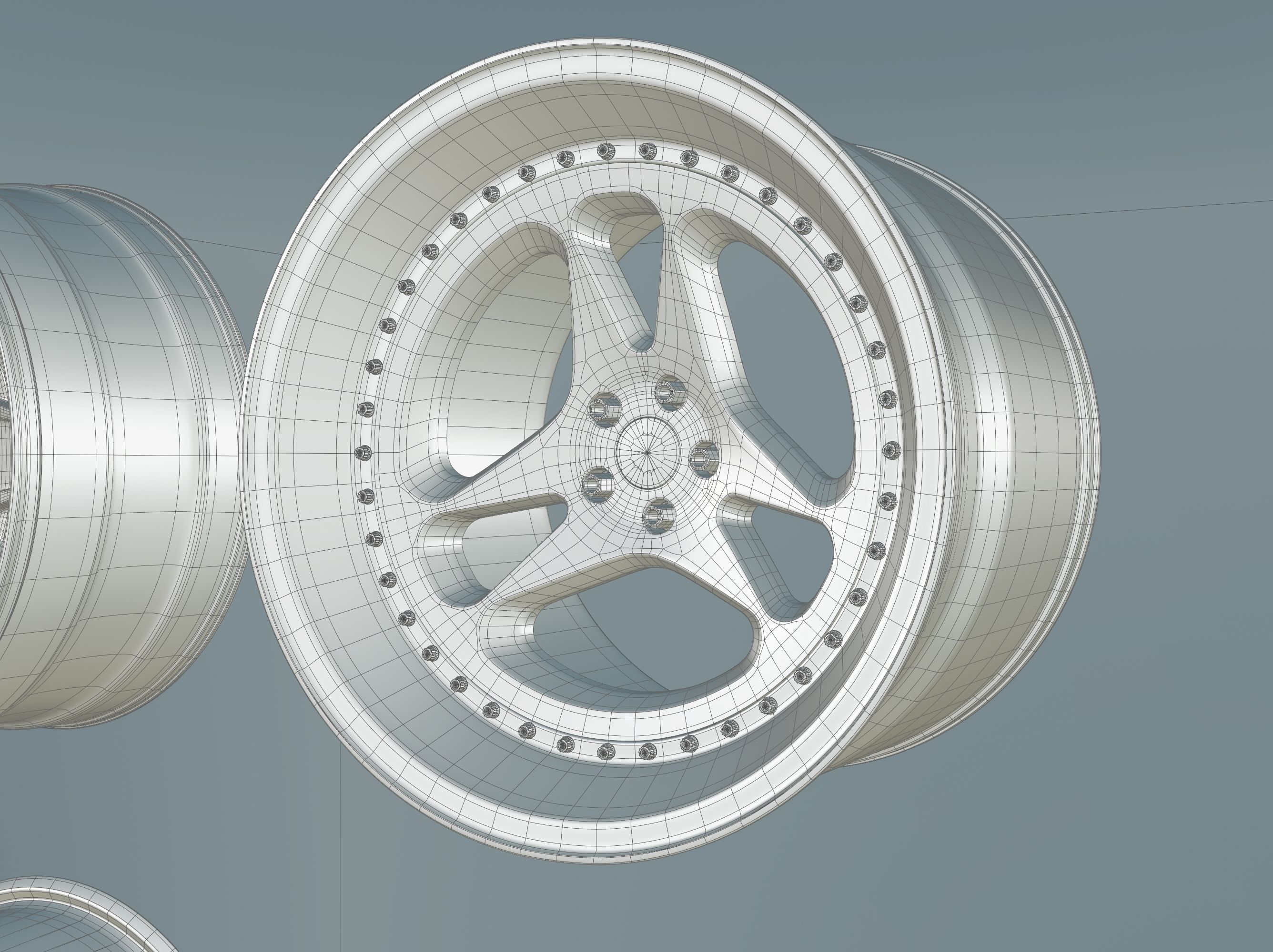 Rotiform  6 rims pack High and Low poly Low-poly 3D model_8