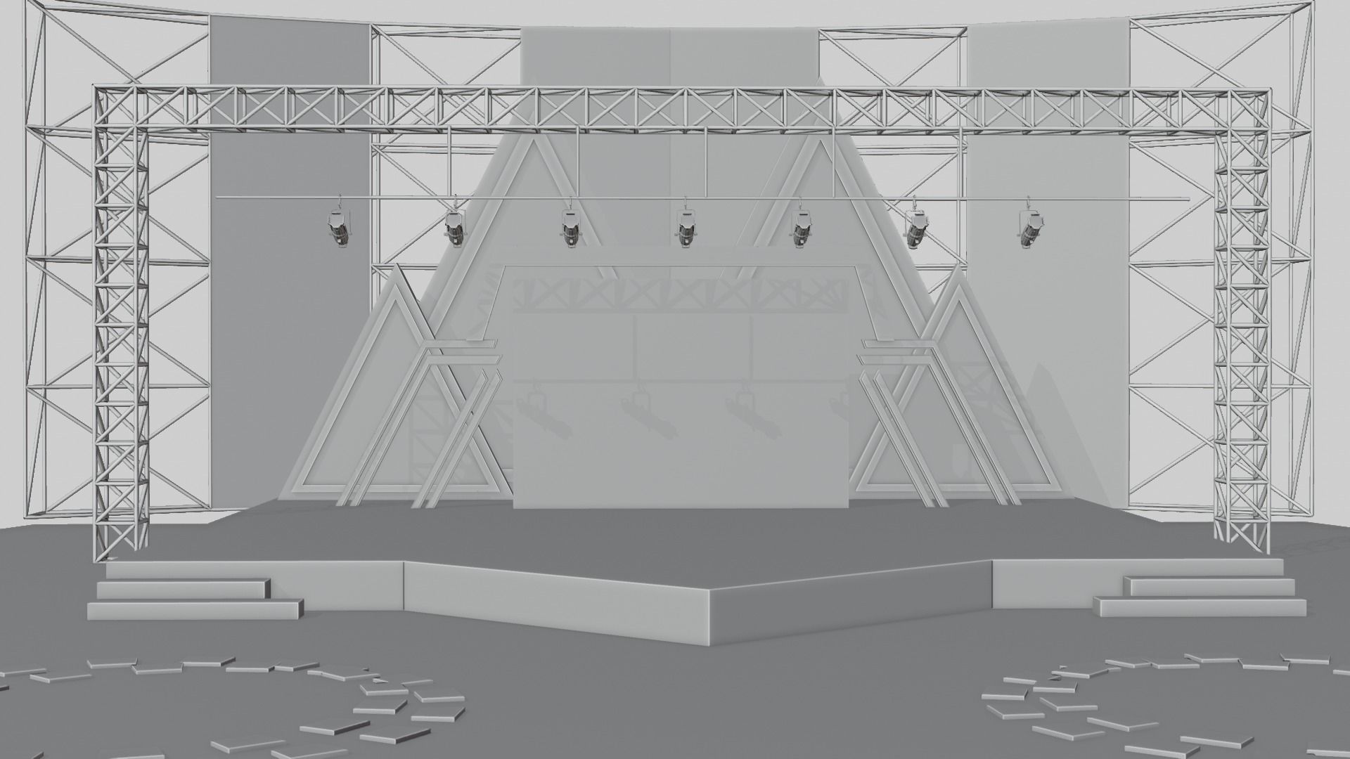 Event Concert Stage Design 3D model_5