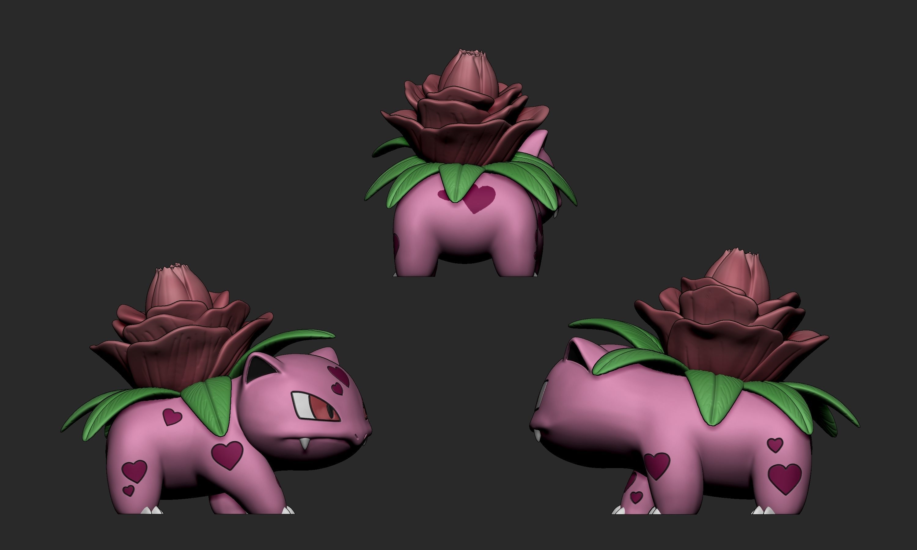 Pokemon - Bulbasaur Ivysaur and Venusaur Valentines Day 3D print model_8