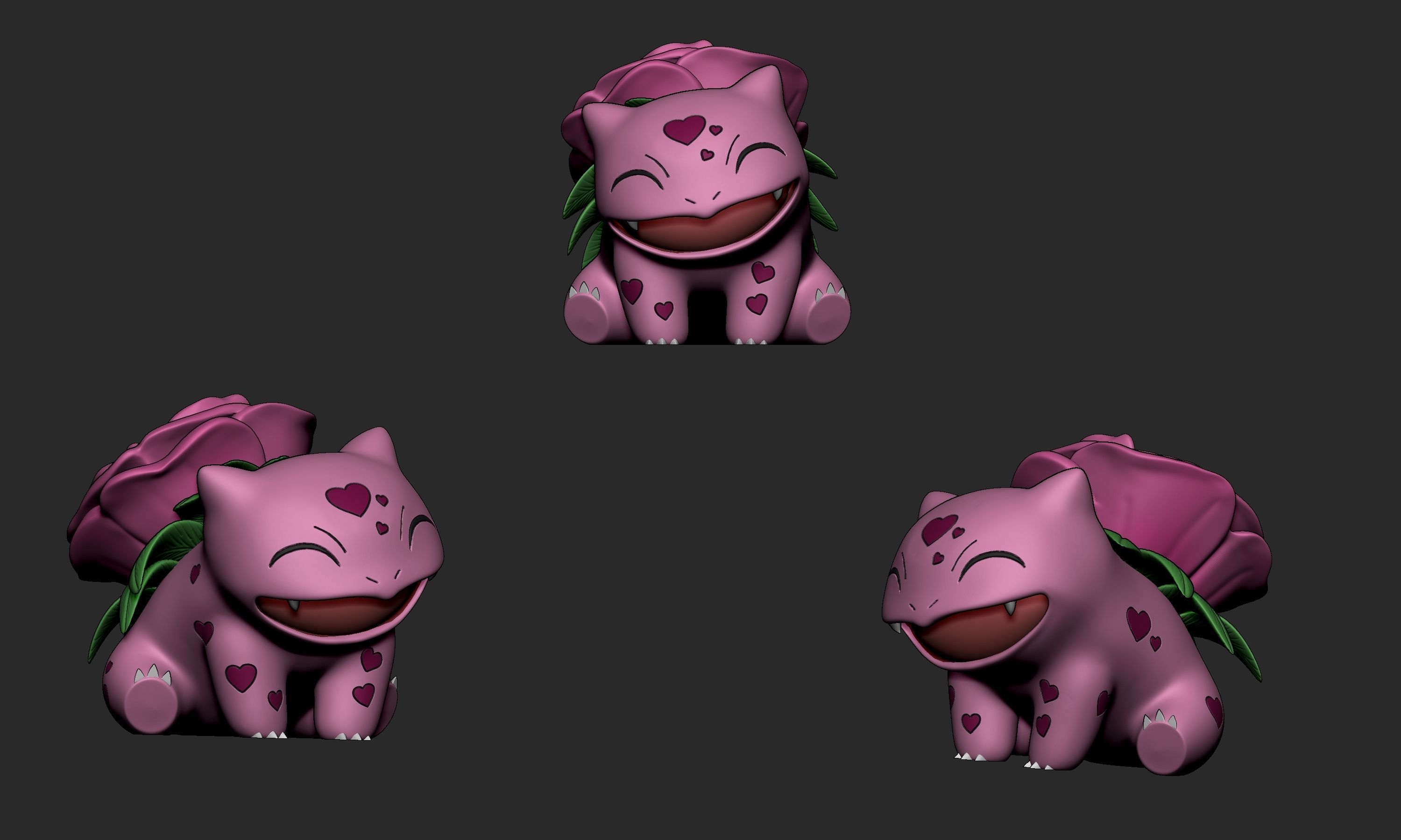 Pokemon - Bulbasaur Ivysaur and Venusaur Valentines Day 3D print model_3