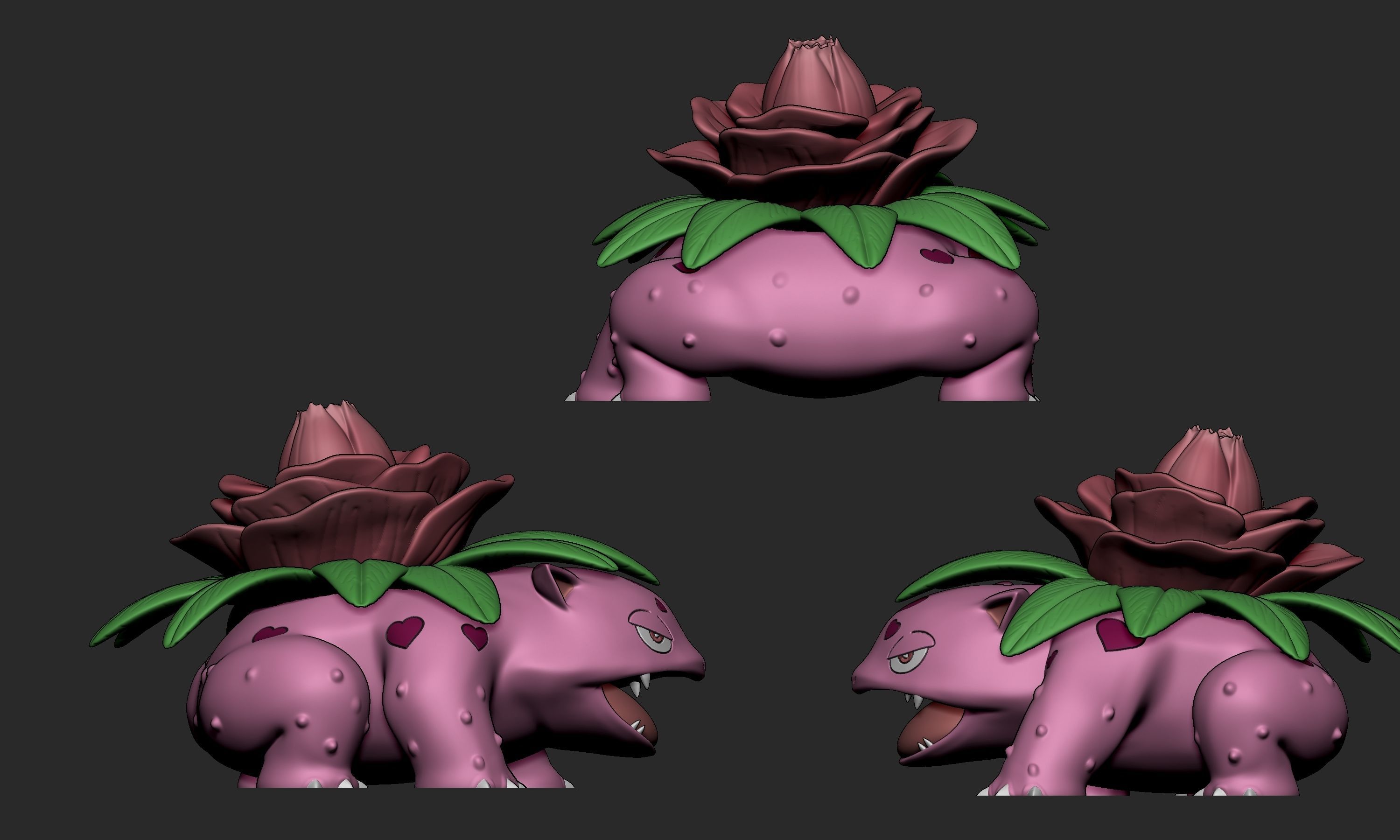 Pokemon - Bulbasaur Ivysaur and Venusaur Valentines Day 3D print model_12