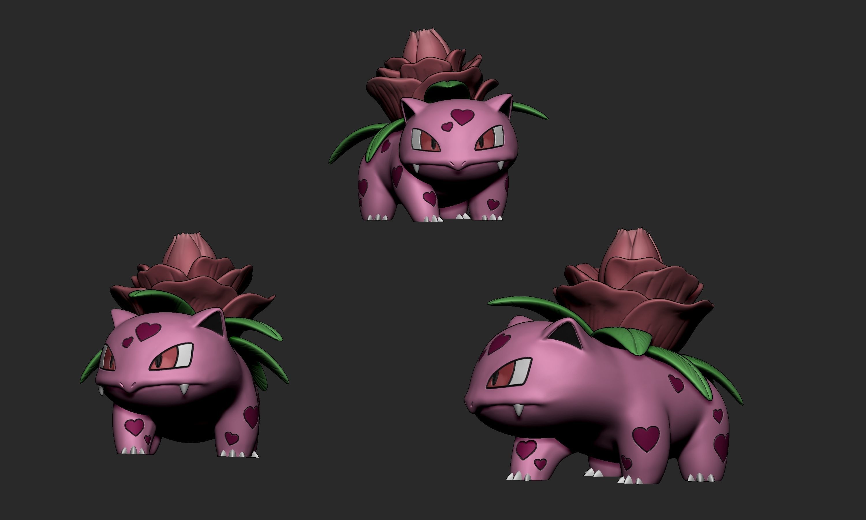 Pokemon - Bulbasaur Ivysaur and Venusaur Valentines Day 3D print model_7