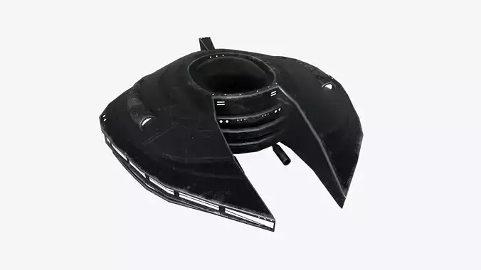 Alien Spaceship UFO D10 Full Black - Sci Fi Spacecraft Design Low-poly 3D model
