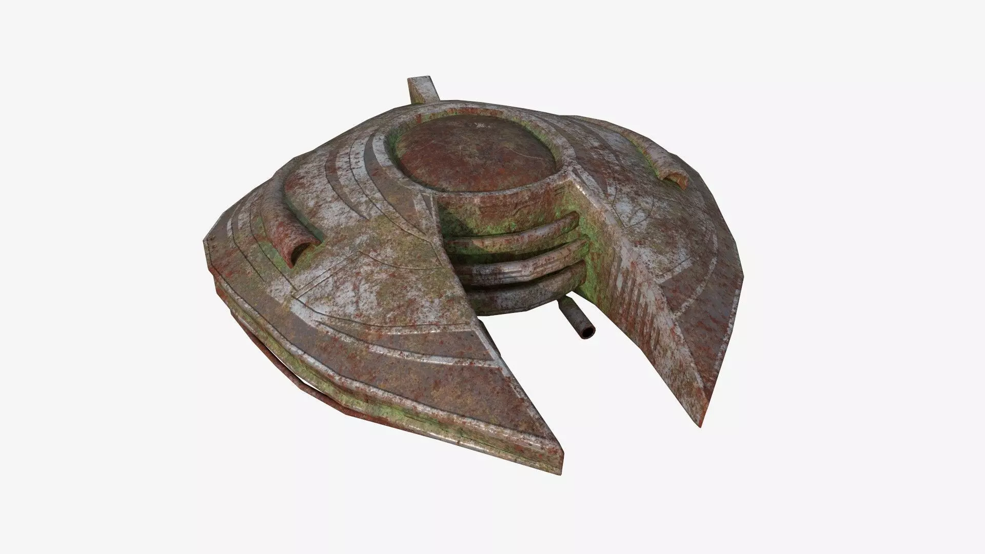 Alien Spaceship UFO D11 Abandoned - Sci Fi Spacecraft Design Low-poly 3D model