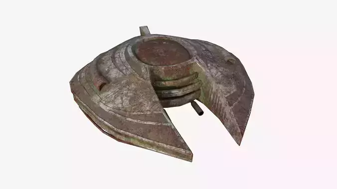 Alien Spaceship UFO D11 Abandoned - Sci Fi Spacecraft Design Low-poly 3D model