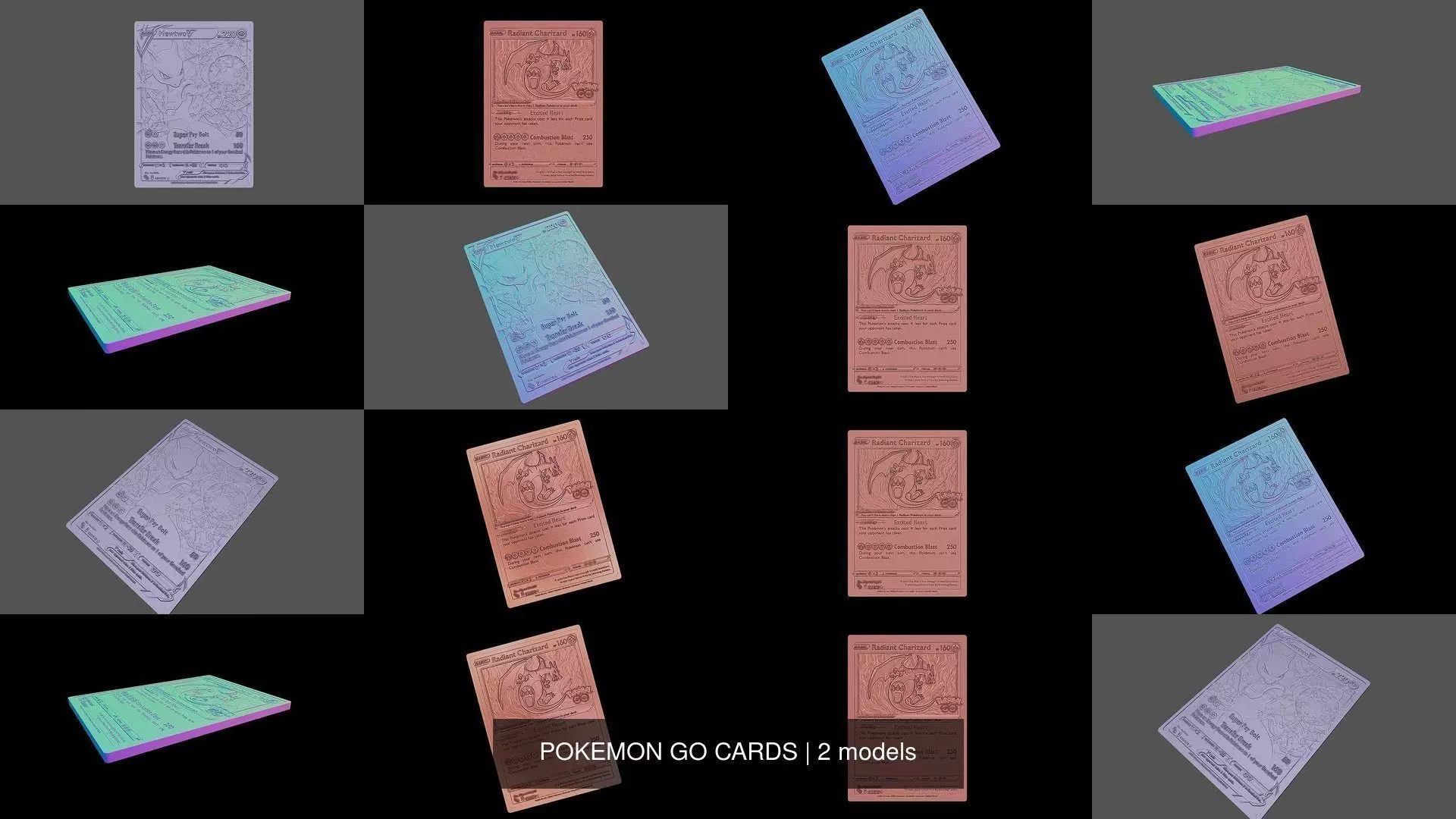 POKEMON GO CARDS 3D Model Collection_0