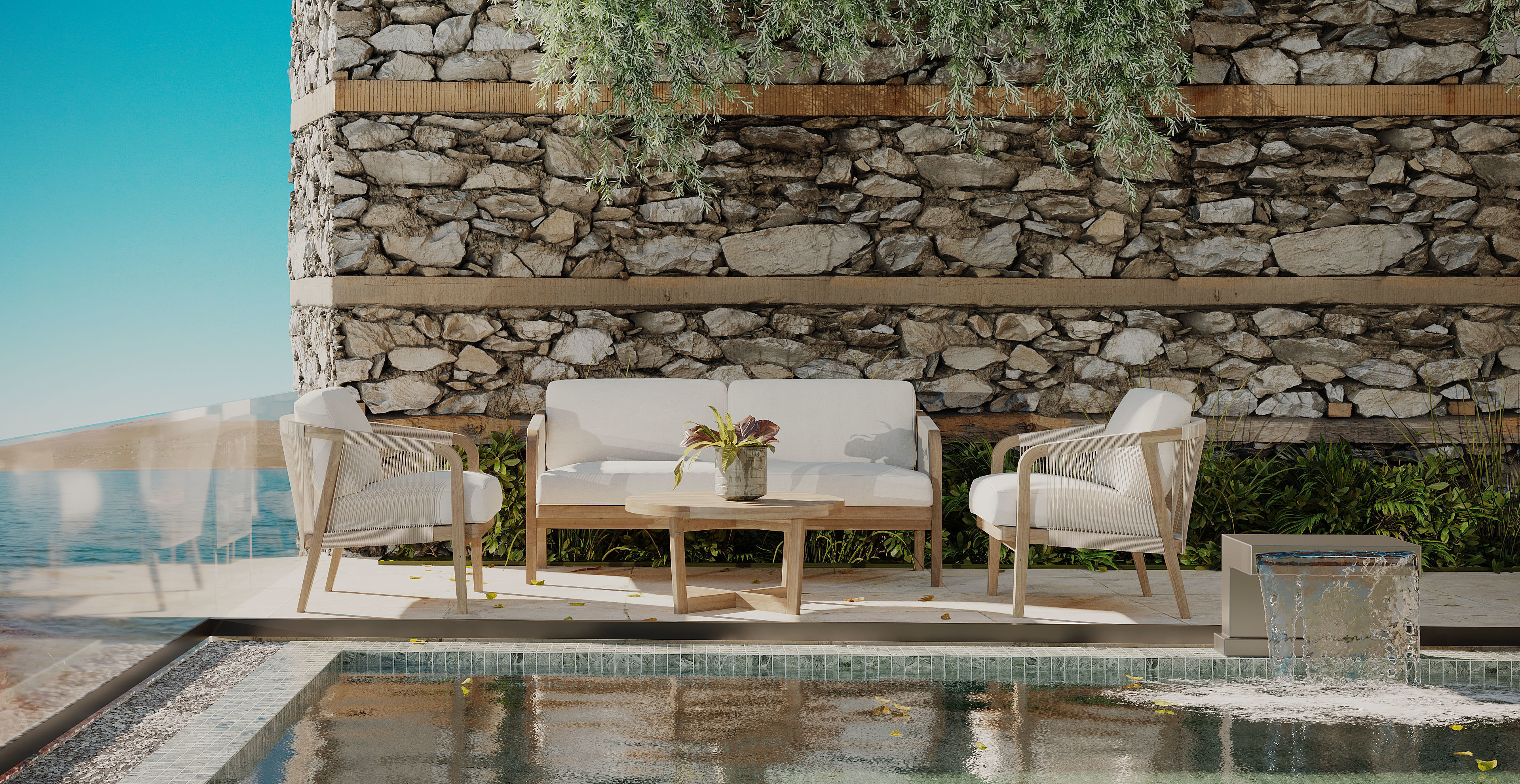 Terrace Pool 3D model_2