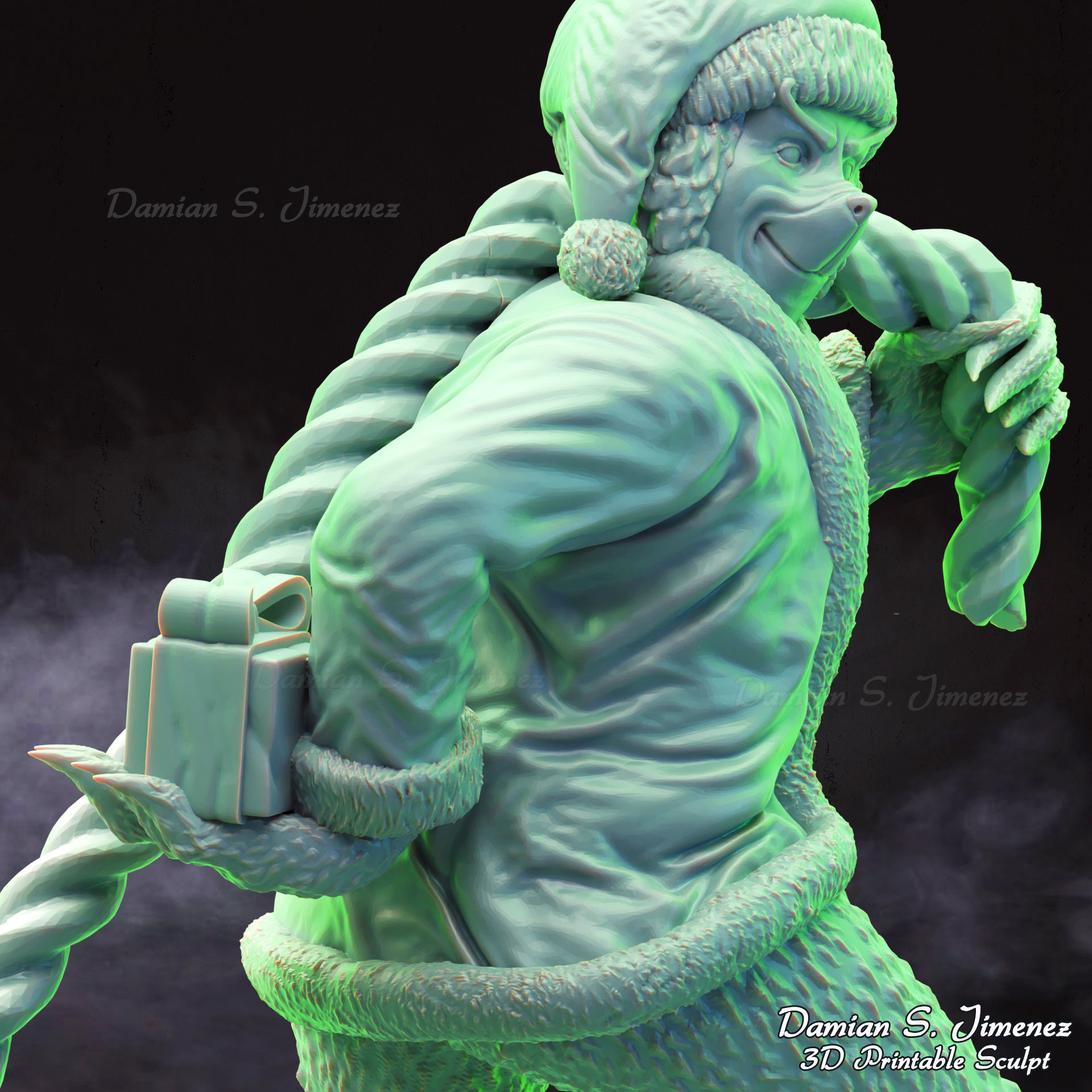 The Grinch  3D Sculpture stl 3D print model_6