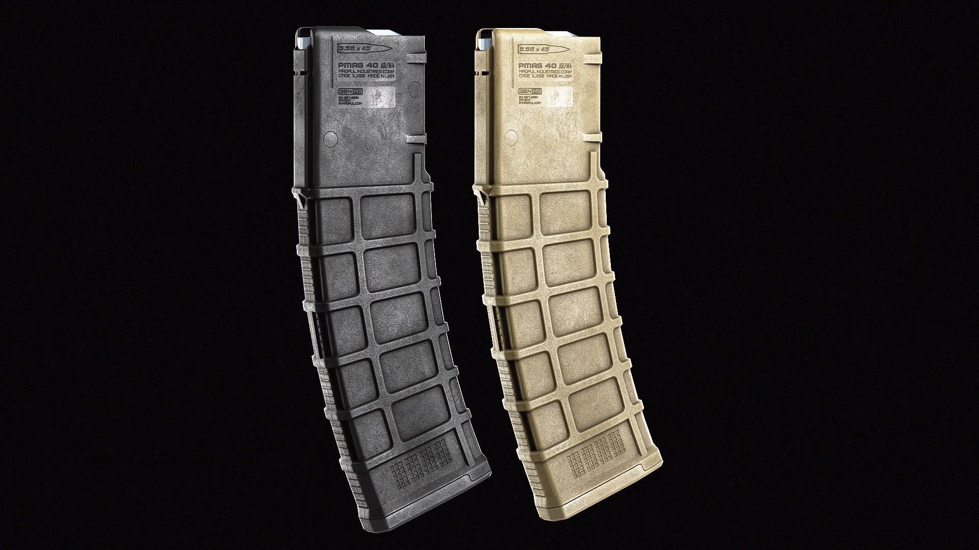 Magpul PMag40 Magazine Low-poly 3D model_3