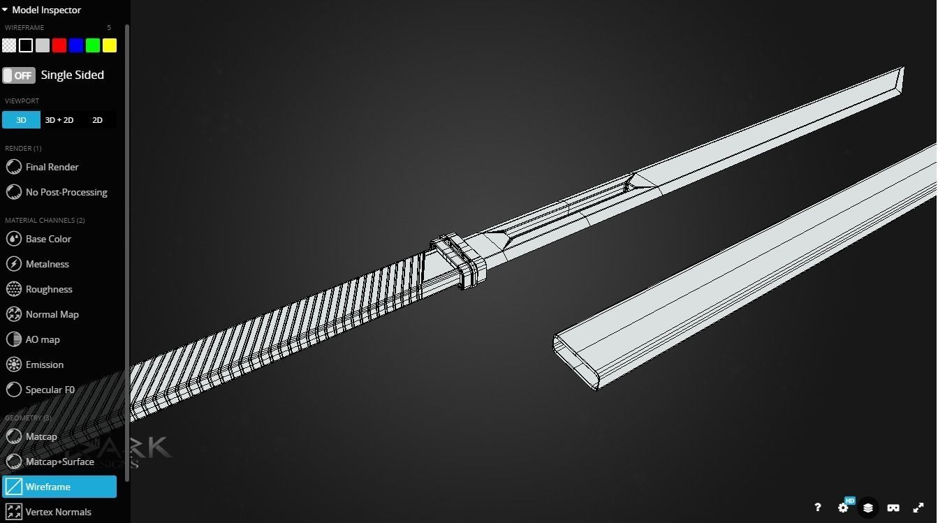 Futuristic Sword Low-poly 3D model_4