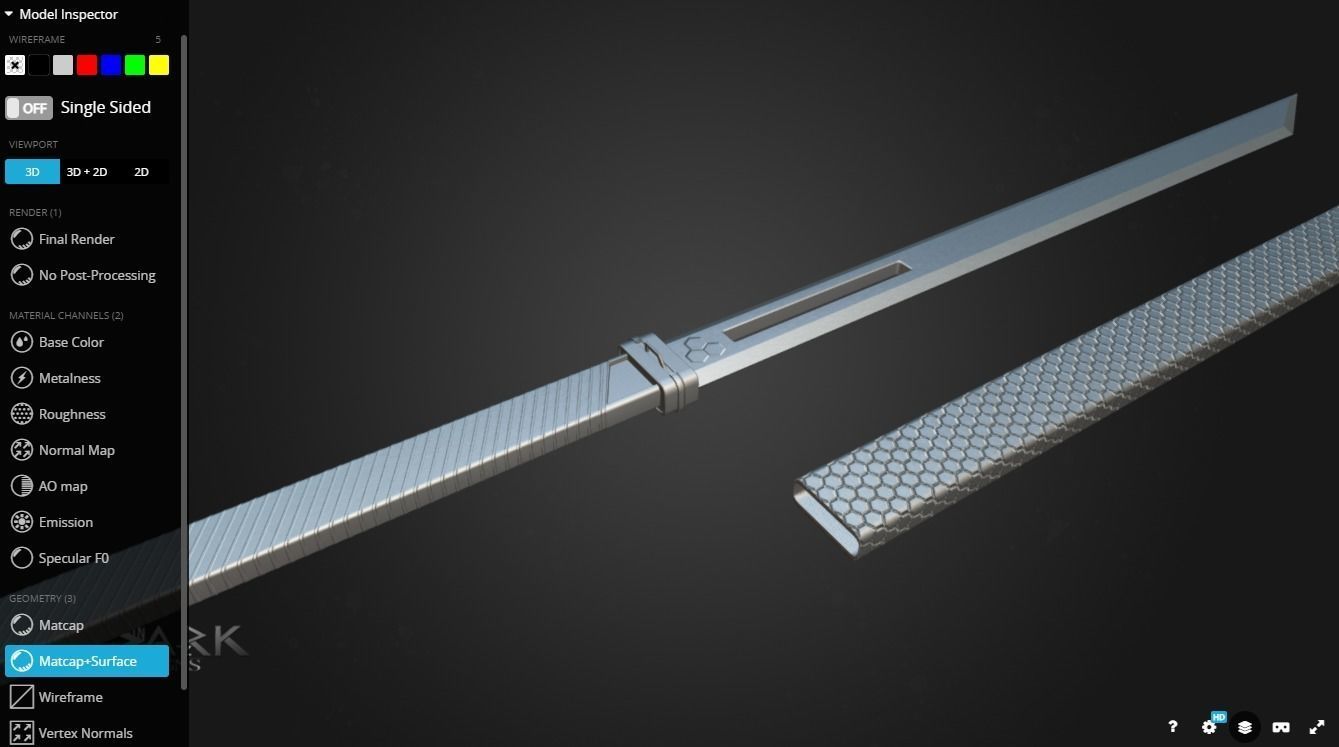 Futuristic Sword Low-poly 3D model_3