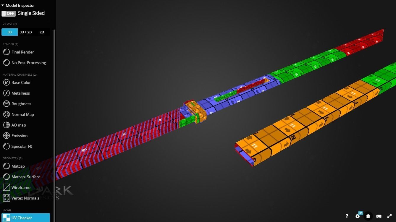 Futuristic Sword Low-poly 3D model_5