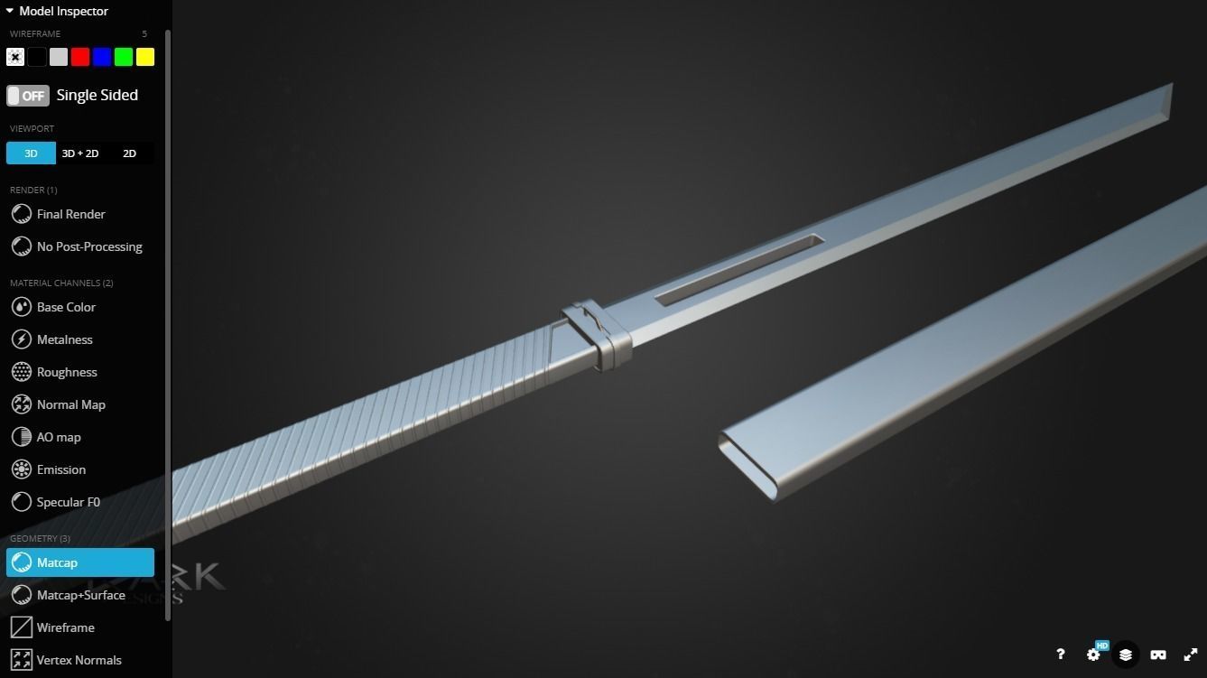 Futuristic Sword Low-poly 3D model_2