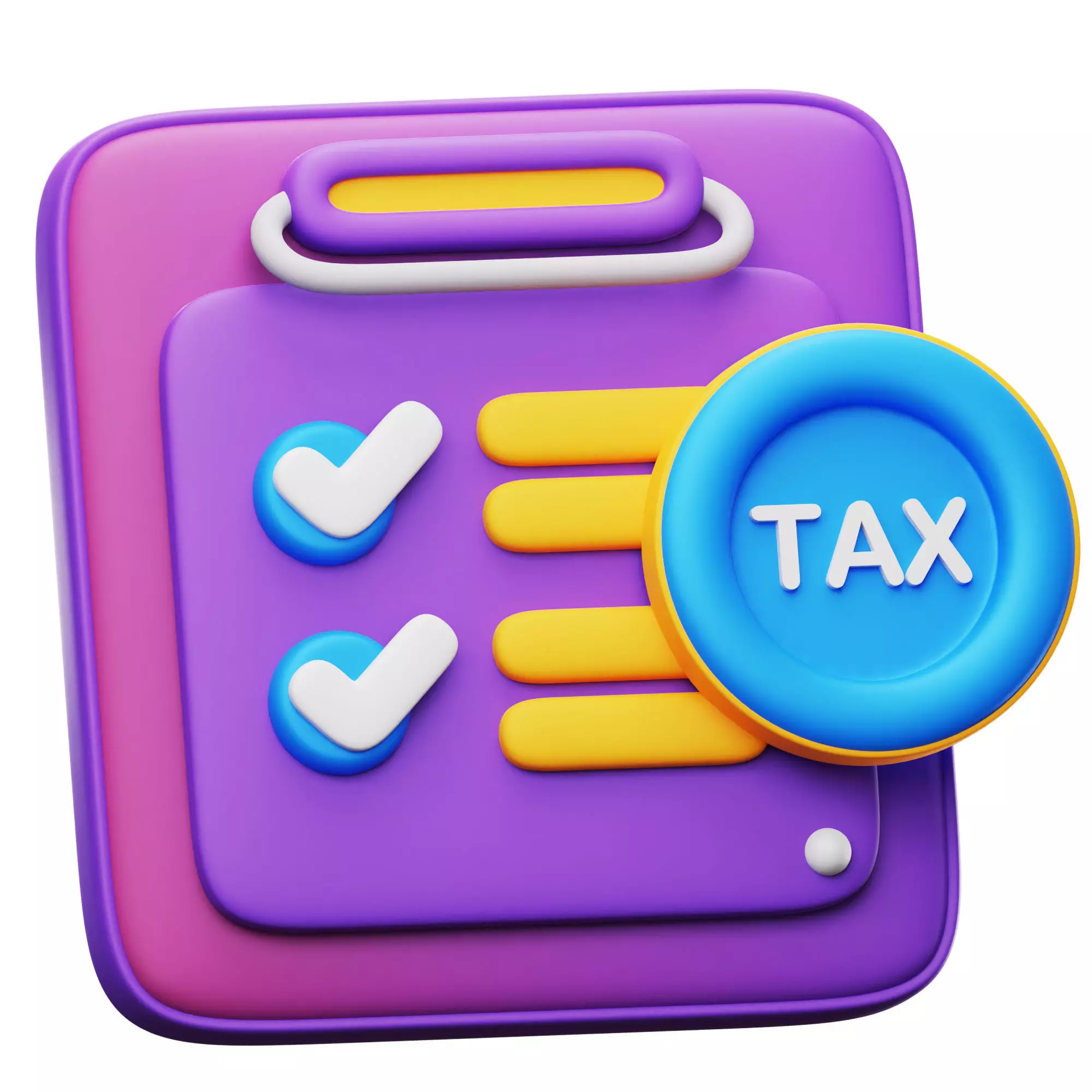 Tax Checklist 3D Icon Low-poly 3D model_0