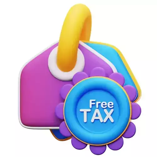 Tax Free 3D Icon Low-poly 3D model