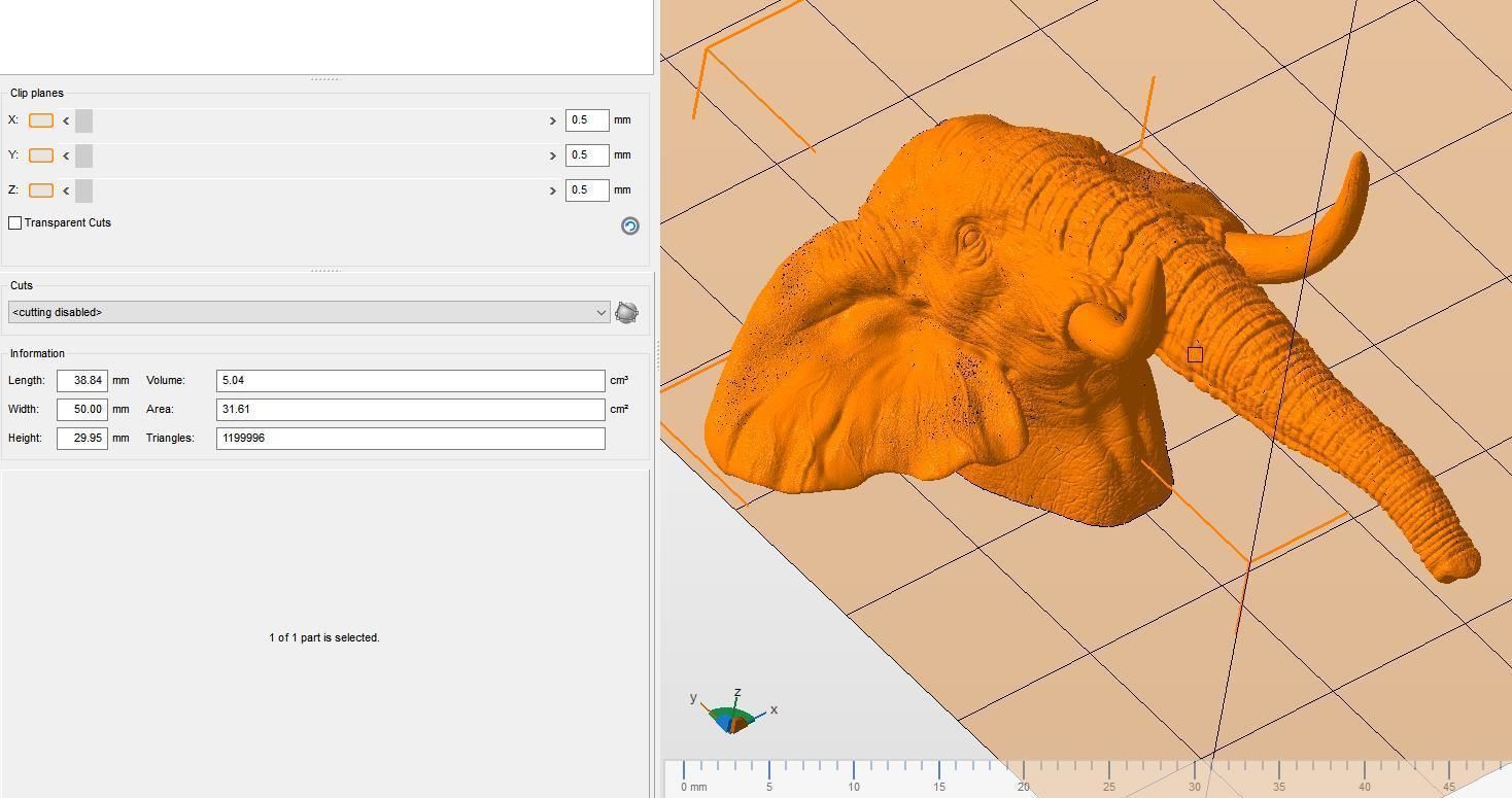 Elephant head with tusks 3D print model_18