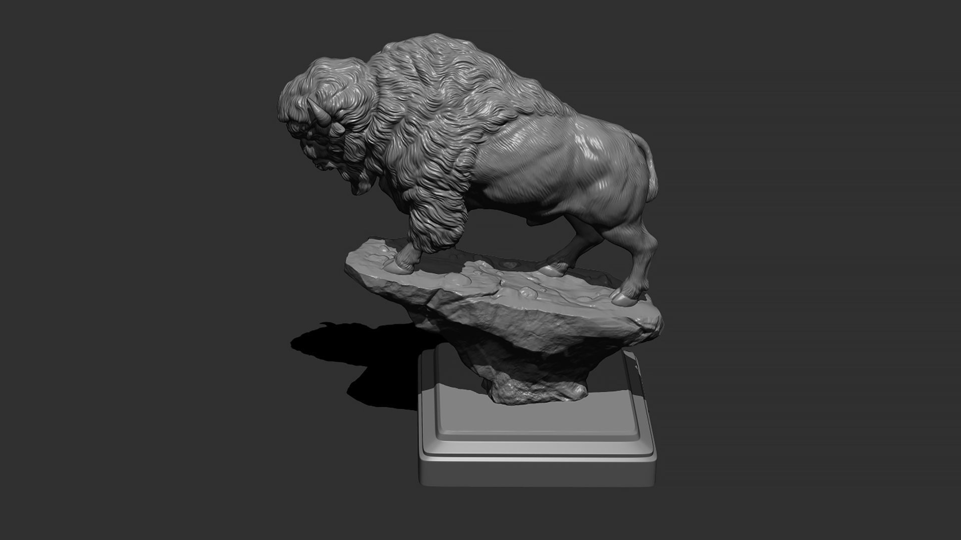 Bison on the cliff  3D print model_1