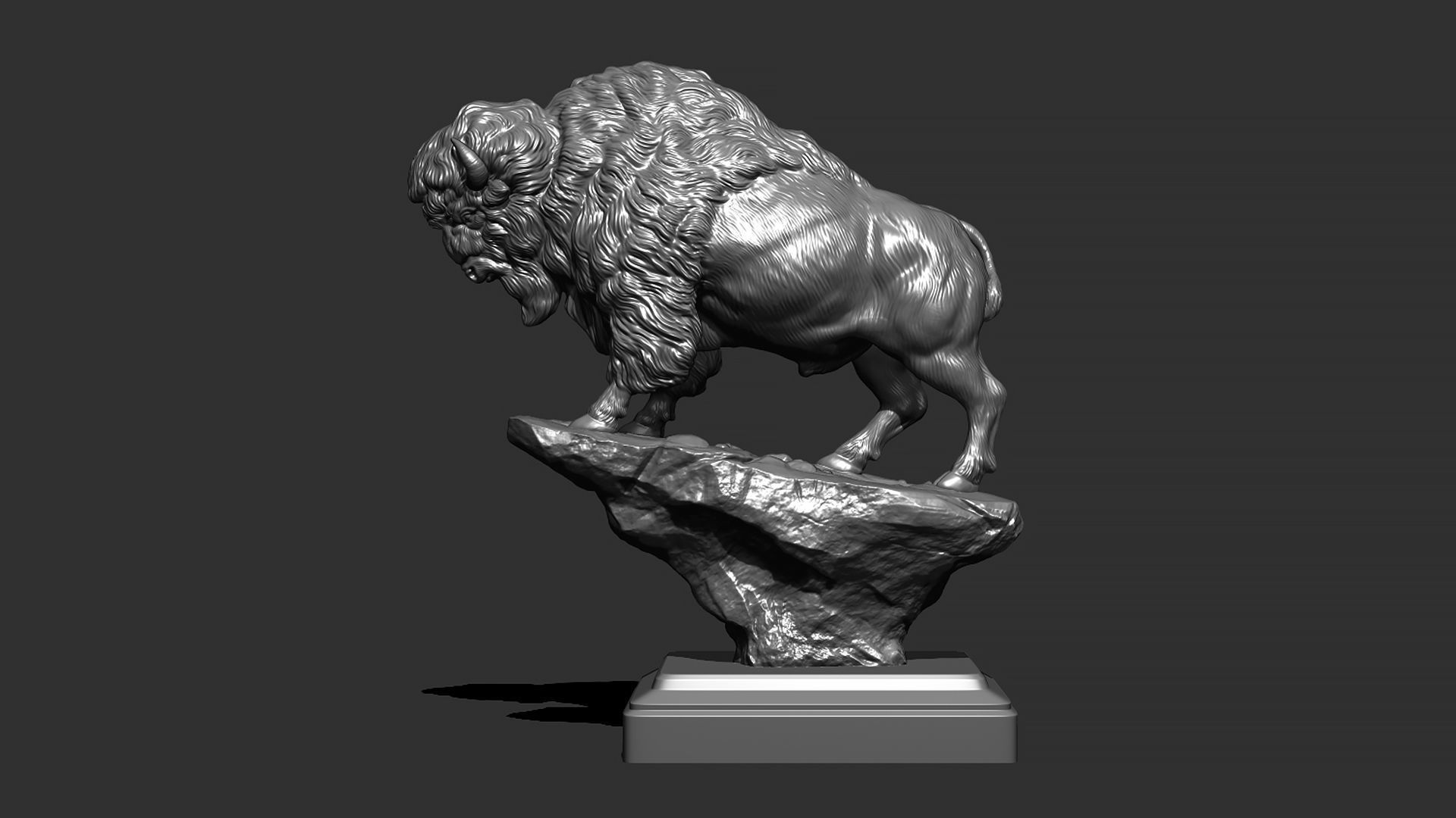 Bison on the cliff  3D print model_14