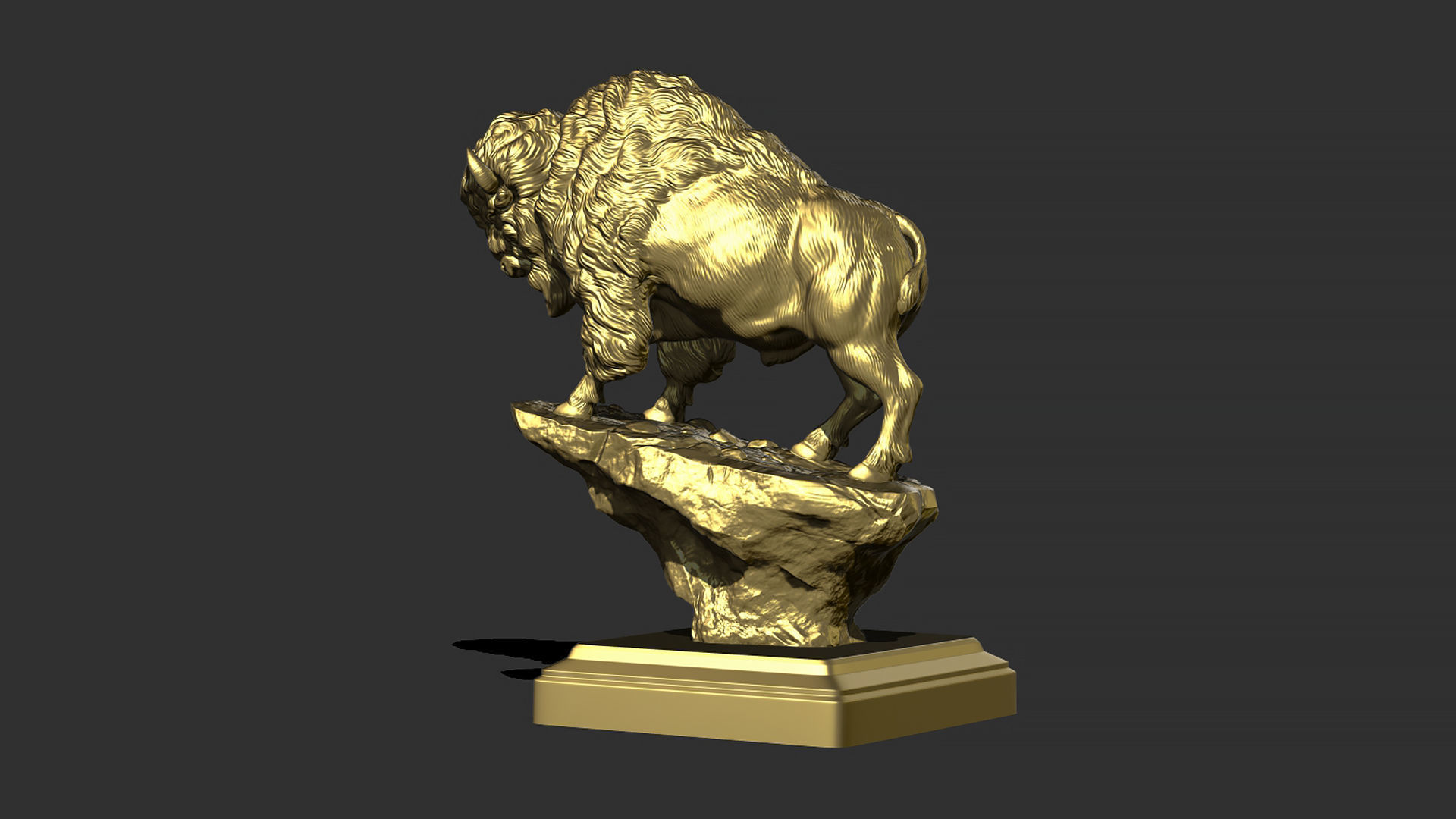 Bison on the cliff  3D print model_18