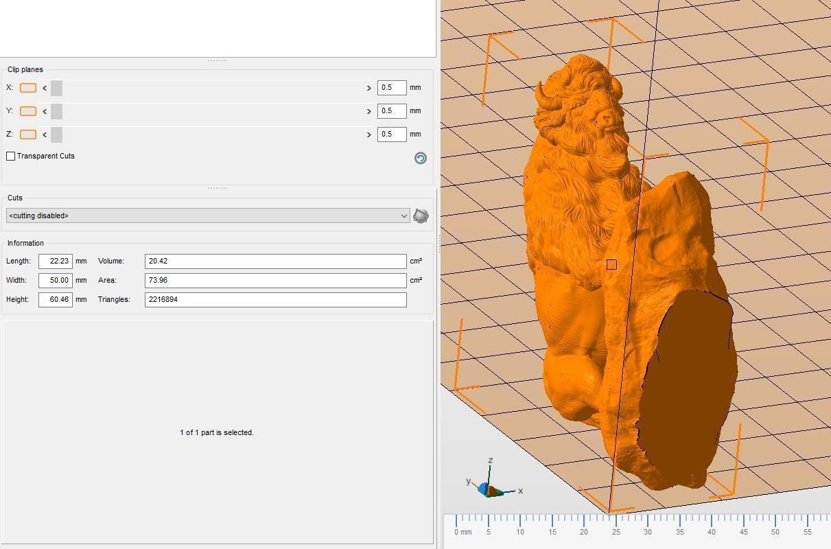 Bison on the cliff  3D print model_24