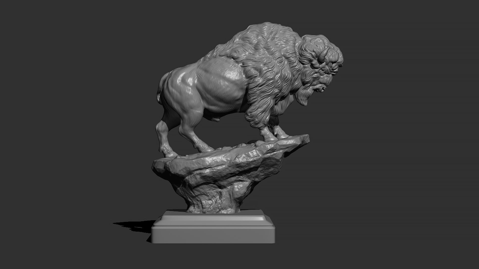 Bison on the cliff  3D print model_6