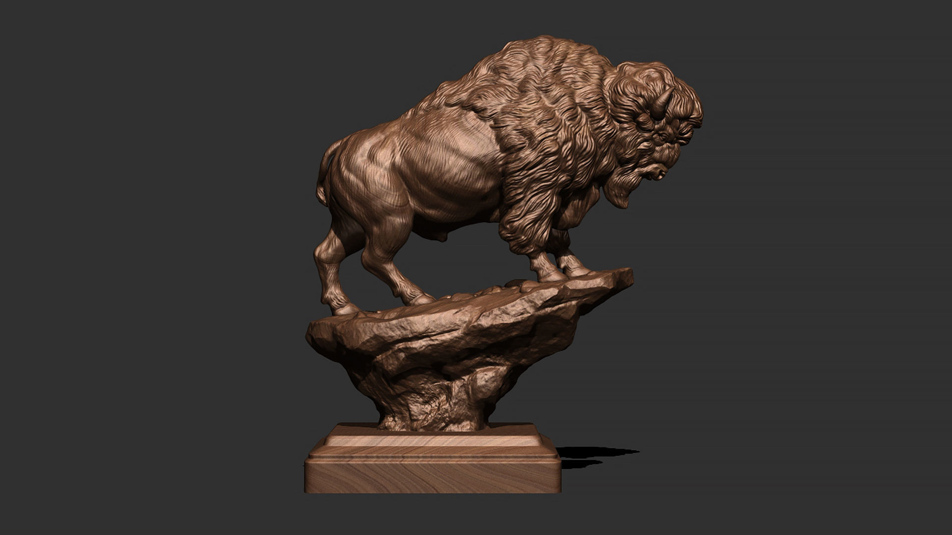 Bison on the cliff  3D print model_20
