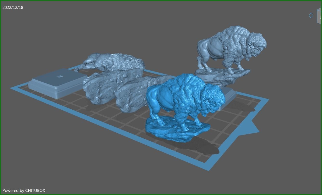 Bison on the cliff  3D print model_26