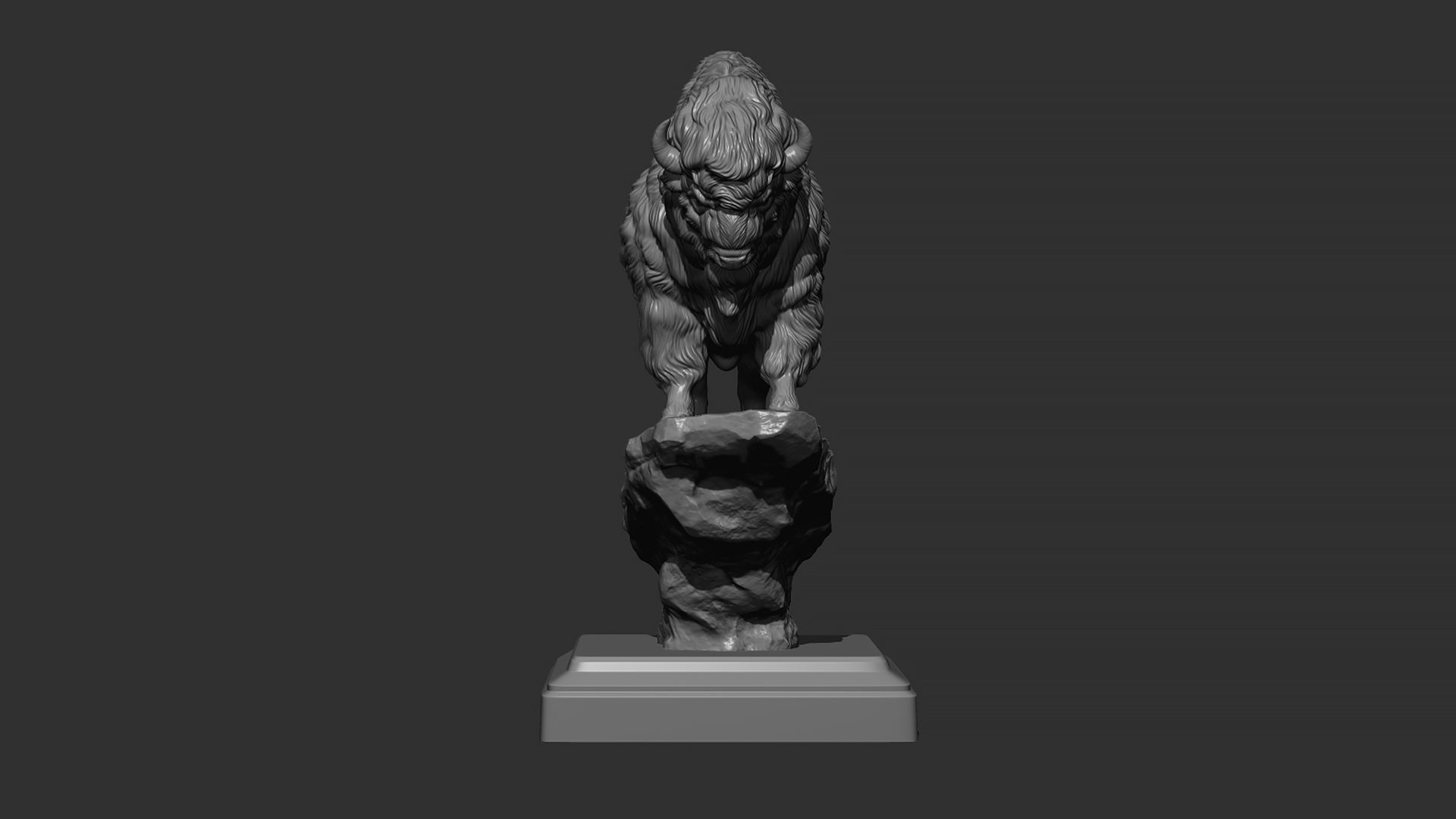 Bison on the cliff  3D print model_7