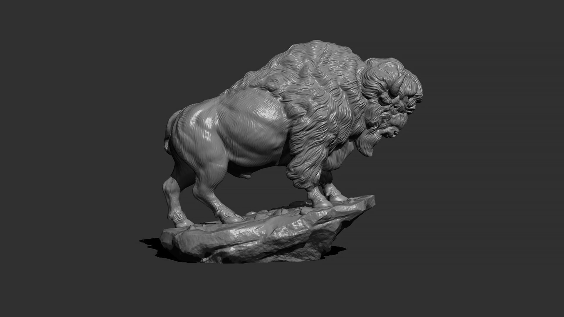 Bison on the cliff  3D print model_13