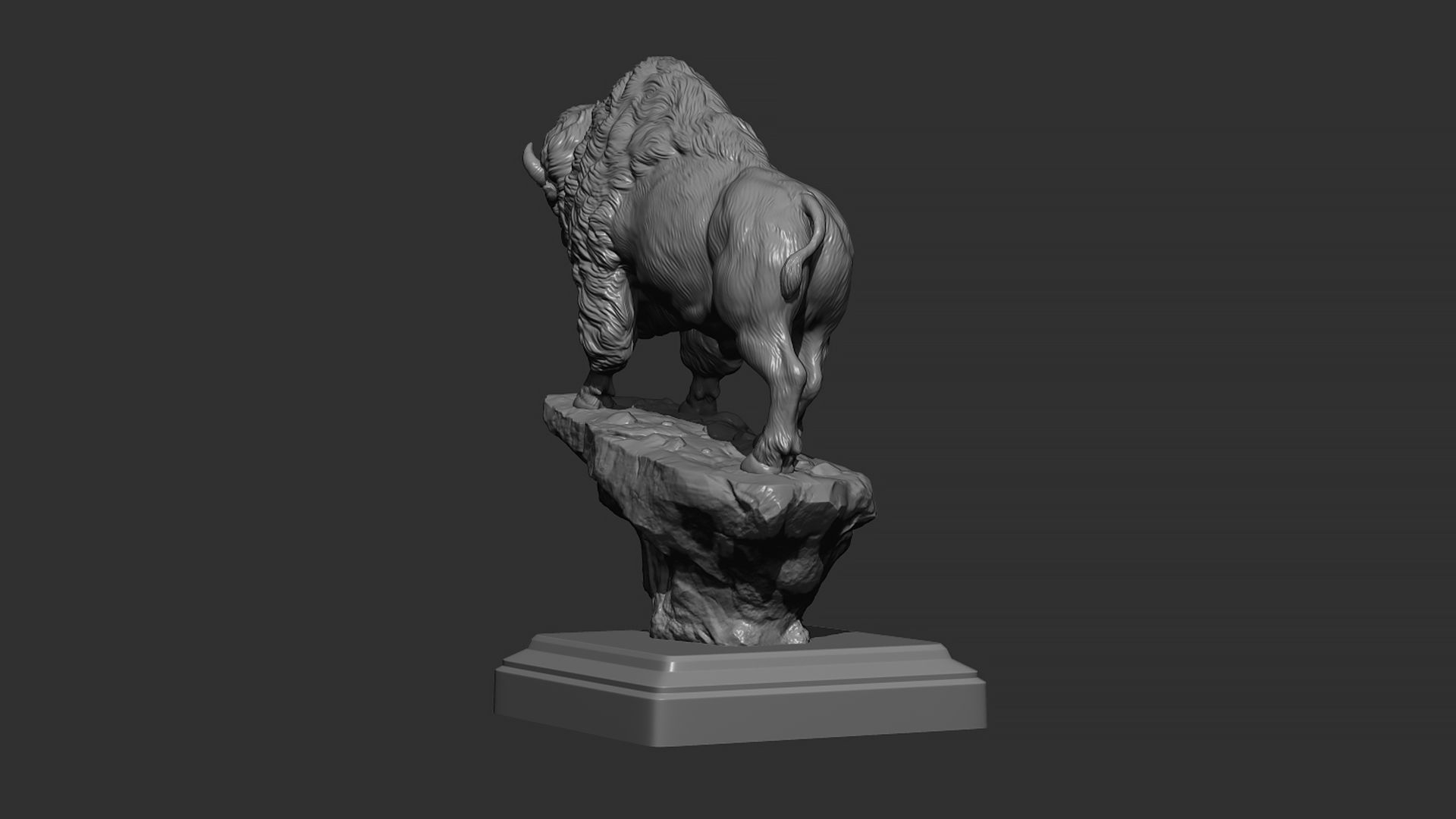 Bison on the cliff  3D print model_5