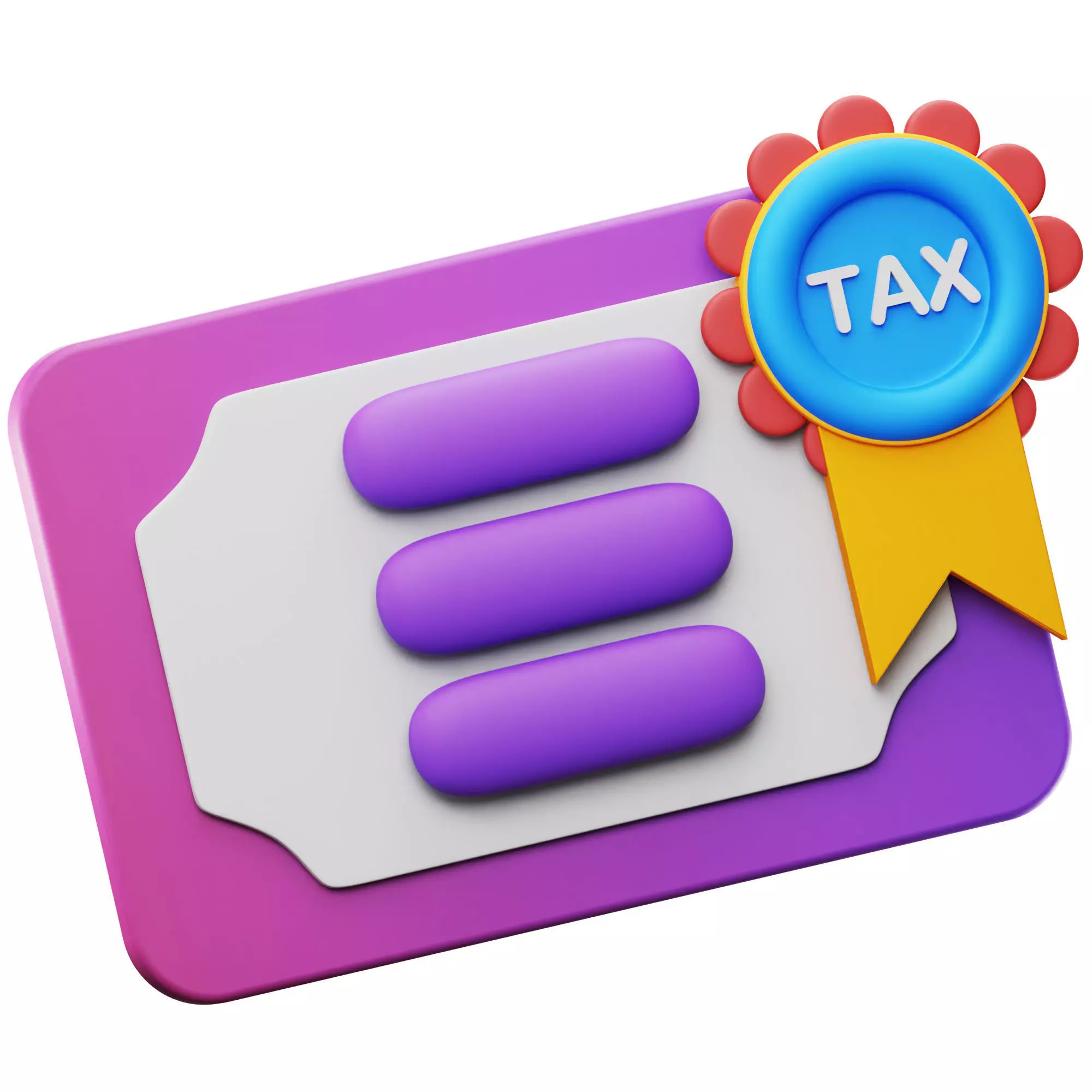 Tax Residence Certificate 3D Icon Low-poly 3D model_0