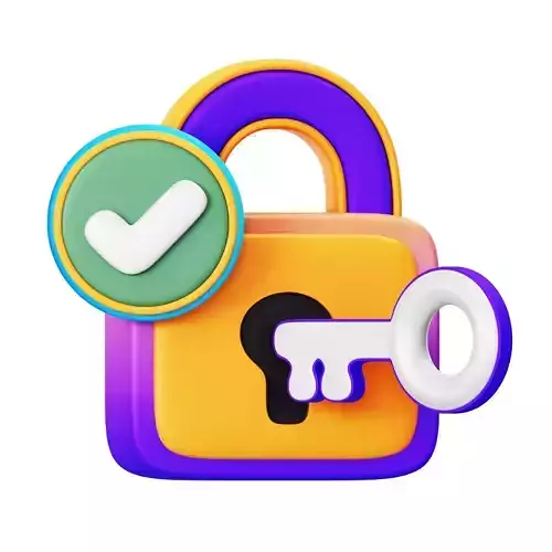 Access Key 3D Icon Low-poly 3D model