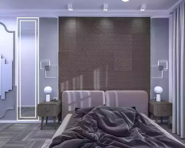 Bedroom modern with walls and bed