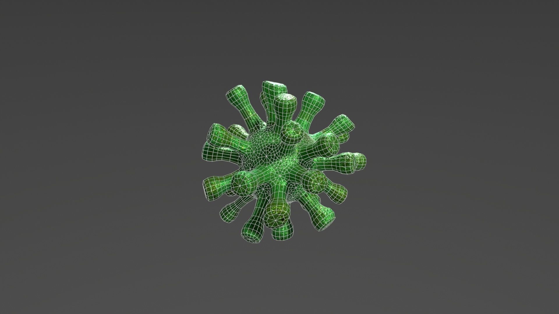 Virus coronavirus Low-poly 3D model_3