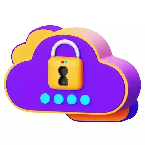 Cloud Security 3D Icon