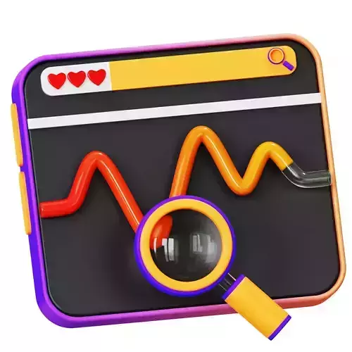 Online Health Monitoring 3D Icon