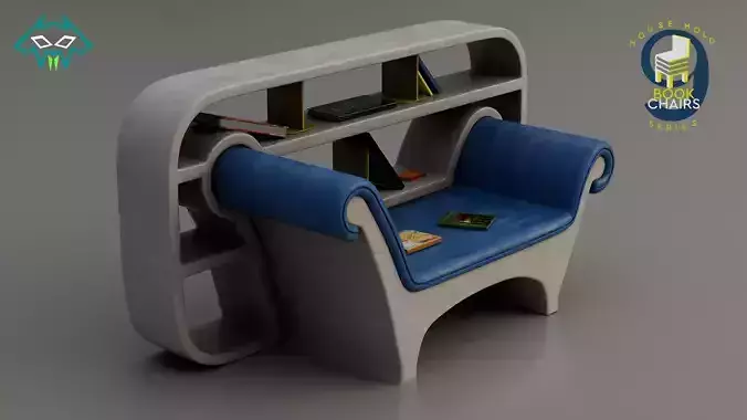 House Hold Series - 9 Book Chairs - Chair 3 3D model