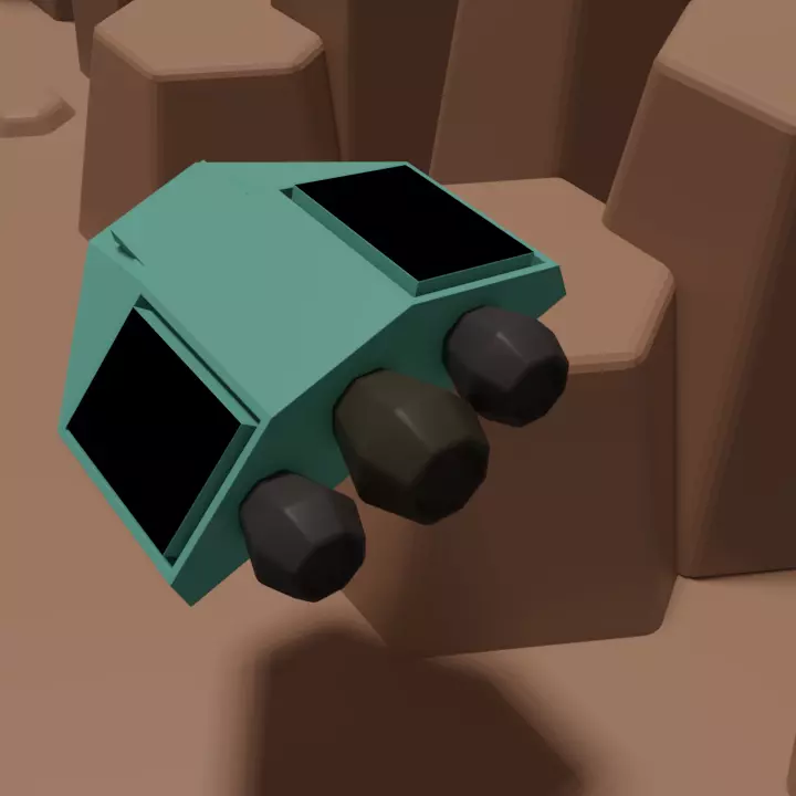 Alien spaceship in Virtual world Free low-poly 3D model