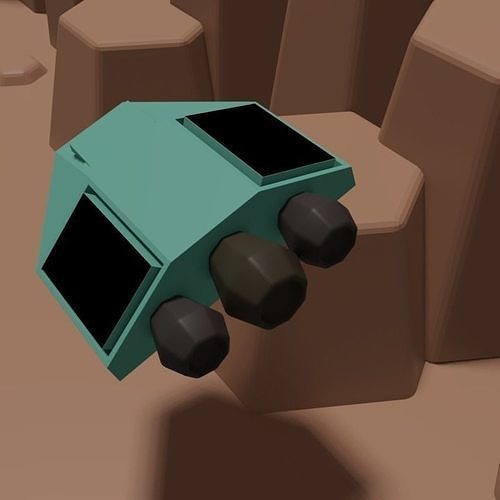 Alien spaceship in Virtual world  Free low-poly 3D model