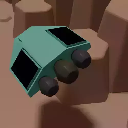 Alien spaceship in Virtual world  Free low-poly 3D model
