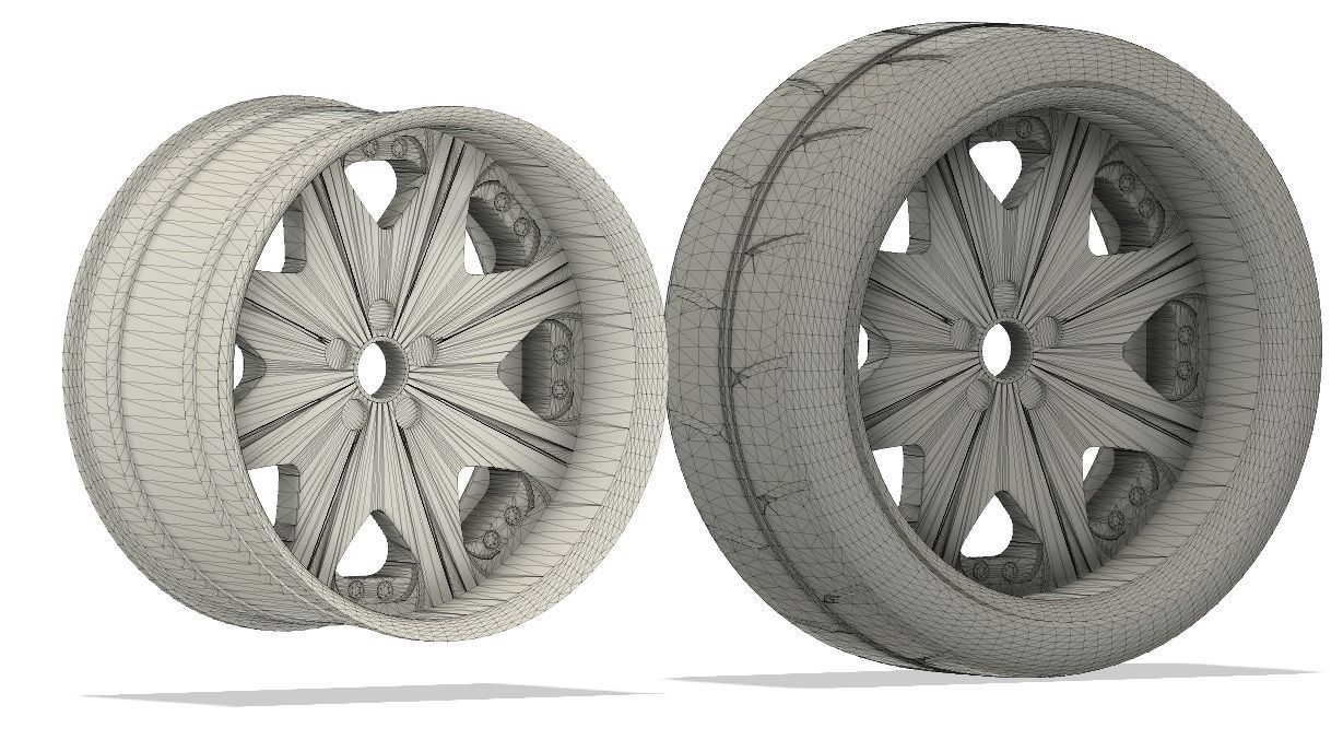  12MM HEX RC Wheels Leon Hardiritt Waffe with and without tires 3D print model_4