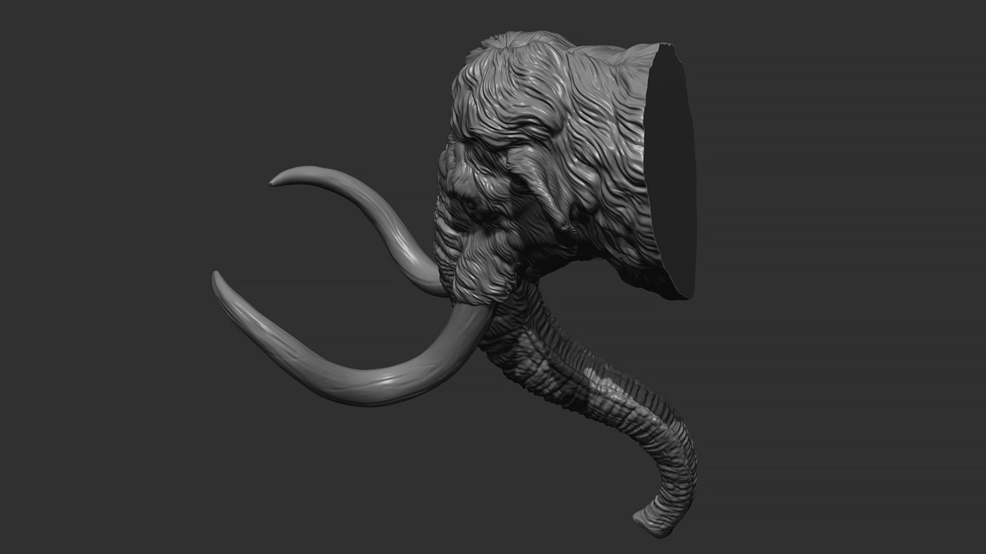 Mammoth head 3D print model_6