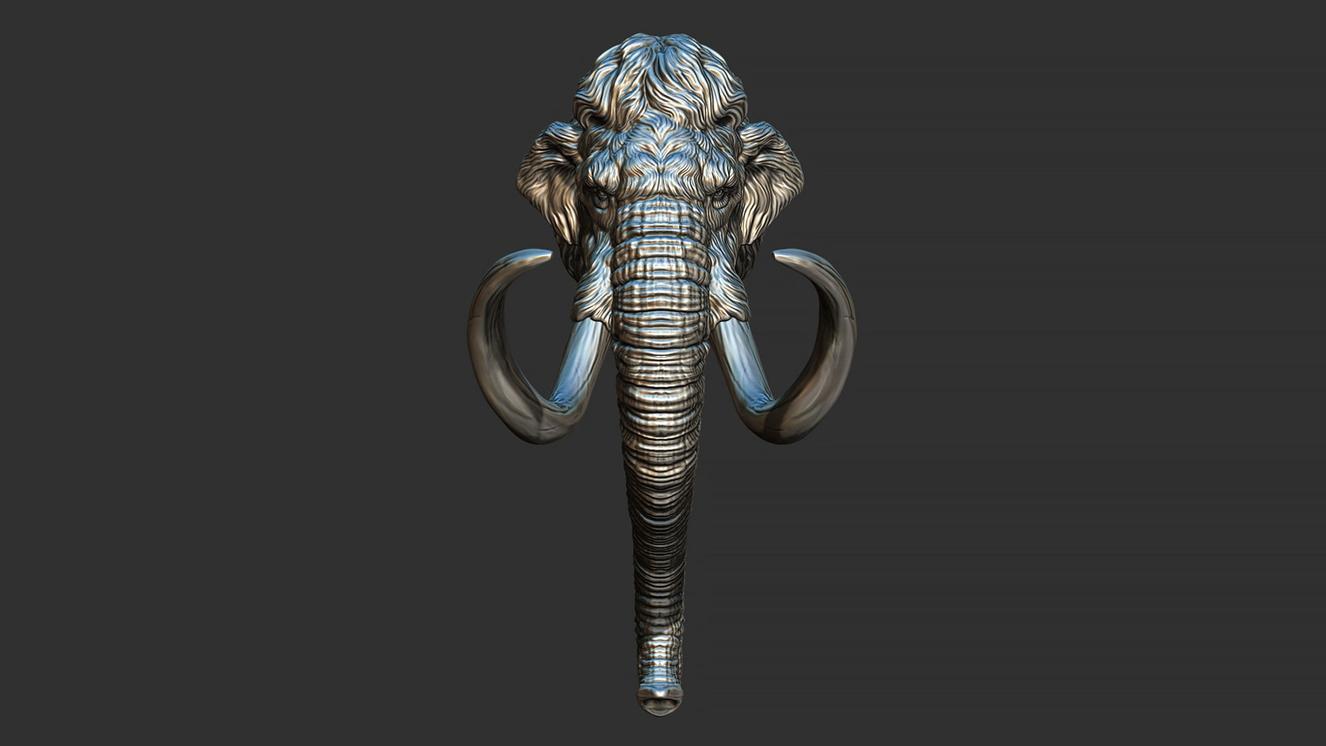 Mammoth head 3D print model_14