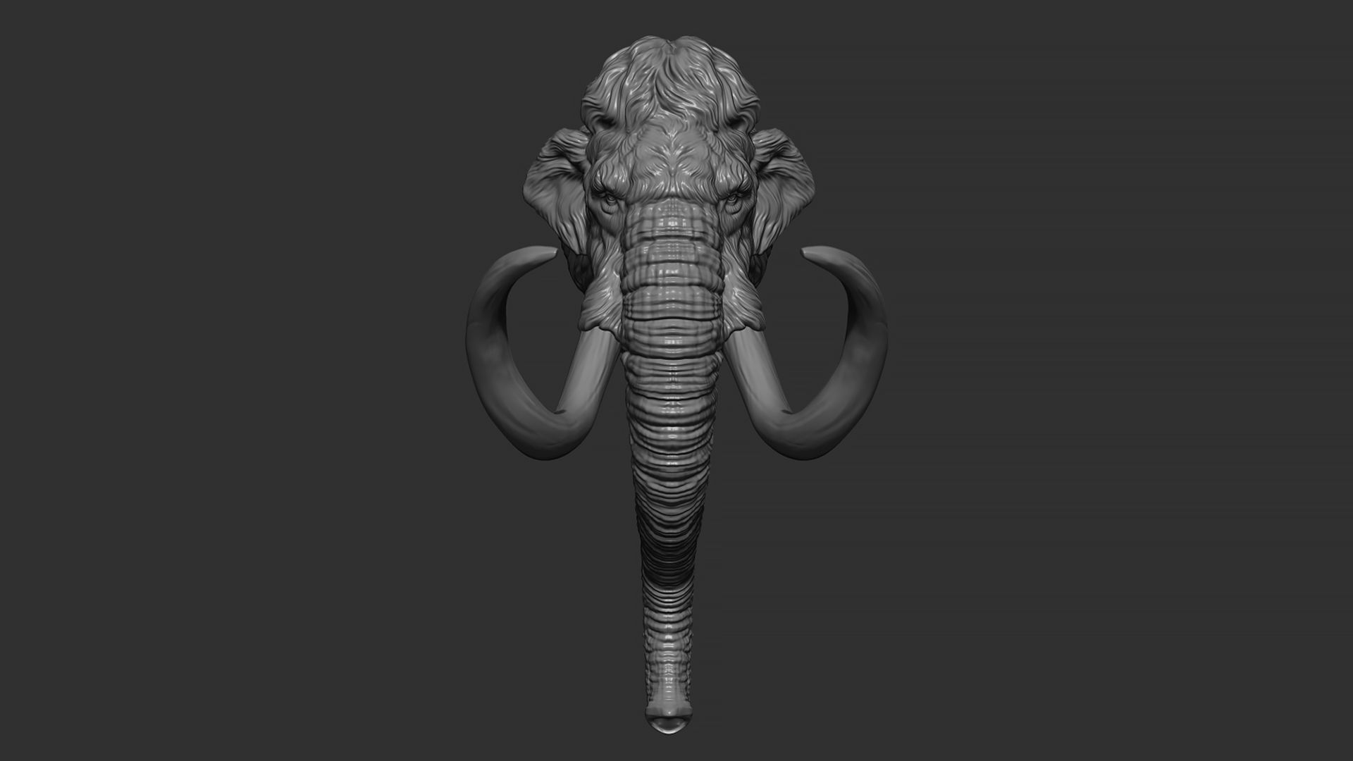 Mammoth head 3D print model_5