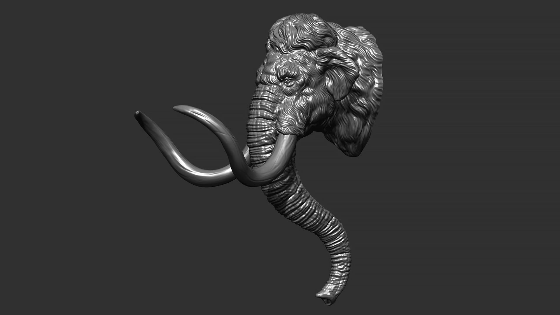 Mammoth head 3D print model_1